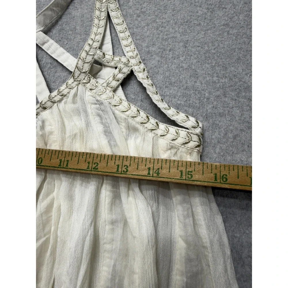 Vanessa Virginia Anthropologie Womens 4 White Boho Strappy Cami NWT - Picture 6 of 13